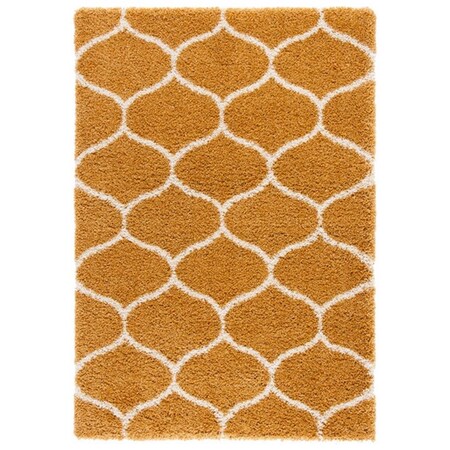 Safavieh 4 x 6 ft. Hudson Shag Rectangle Power Loomed Rug; Gold & Ivory SGH280E-4